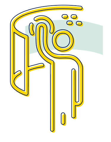 Illustration einer Person, die sich im virtuellen Raum bewegt: Sie bewegt einen Arm.