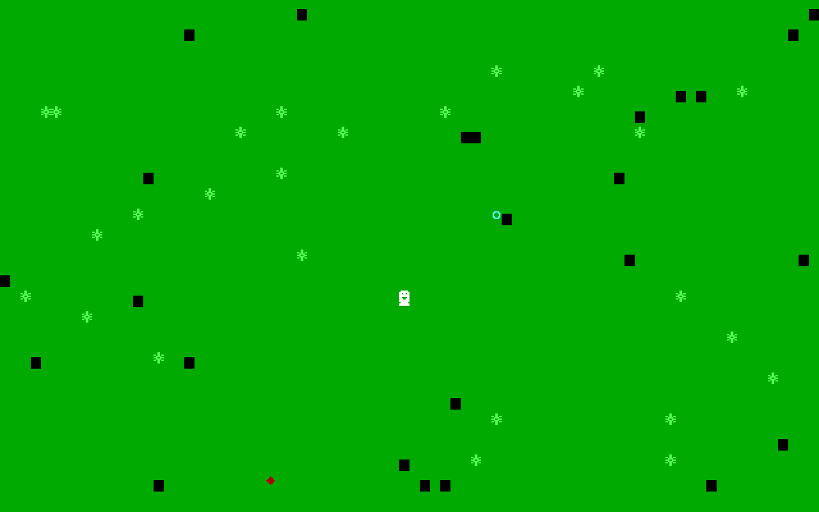 Screenshot aus dem ersten selbstgeschriebenen Pixelspiel von Julian Fietkau
