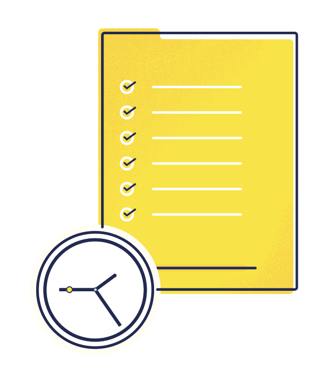 Illustration einer To-do-Liste, bei der alles abgehakt ist